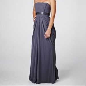 David's Bridal Long Blue Bridesmaids Dress